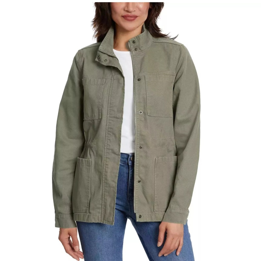 Vintage America Women's Canvas Anorak Jacket Green Size Large